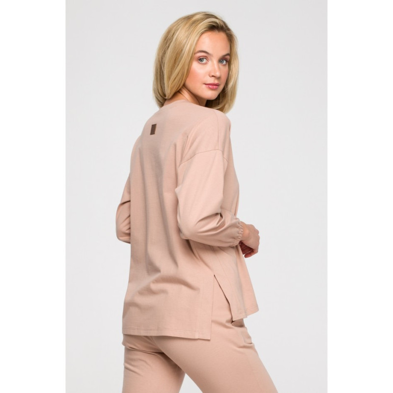 LA122 Long sleeve sleep blouse - nude