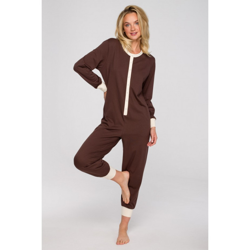 LA124 Long sleepsuit - chocolate