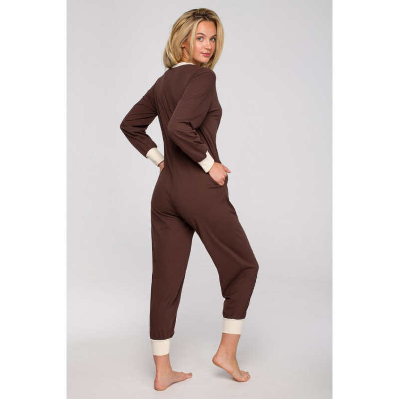 LA124 Long sleepsuit - chocolate