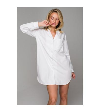 LA126 Nightgown with collar - white