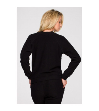 LA131 Blouse with deep neckline - black