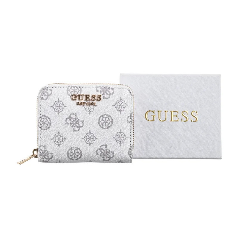 Guess Laurel Slg Small Zip Around SWPG85 00137 White Logo (GU656-c) handbag