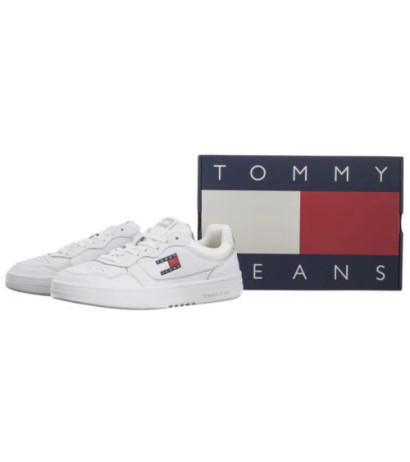 Tommy Hilfiger Tjm Cupsole Leather Ess White EM0EM01443 YBR (TH1169-b) sports shoes