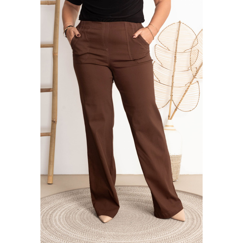 High-waisted flared jeans MIXA 11 Chocolate