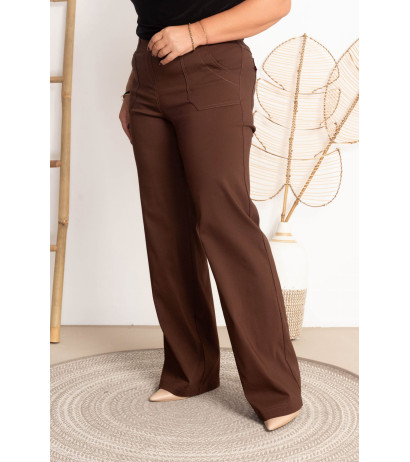 High-waisted flared jeans MIXA 11 Chocolate