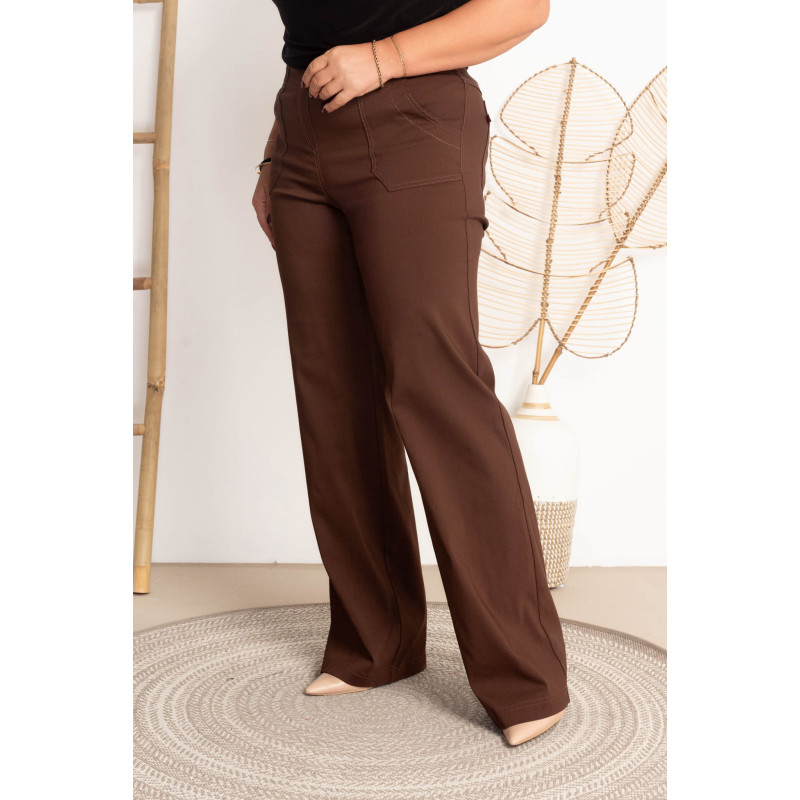 High-waisted flared jeans MIXA 11 Chocolate