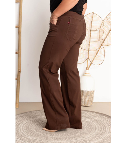 High-waisted flared jeans MIXA 11 Chocolate