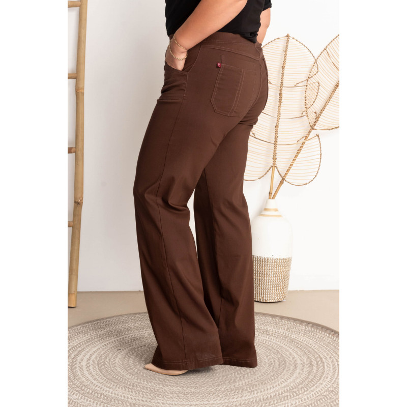 High-waisted flared jeans MIXA 11 Chocolate