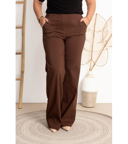 High-waisted flared jeans MIXA 11 Chocolate