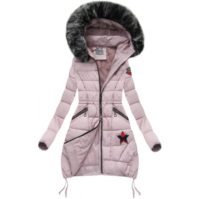 WINTERJACKE MIT KAPUZE PUDER ROSA (B3595) striukė