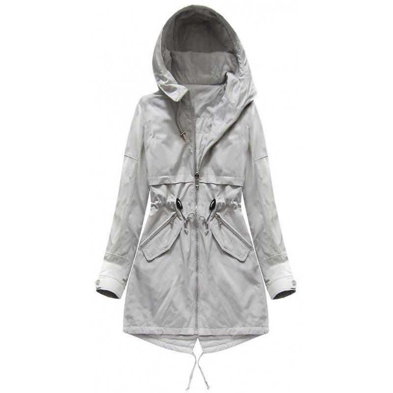 REVERSIBLE HOODED JACKET GREY (W0236) striukė