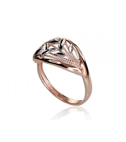 Gold ring 1100367(Au-R+PRh-W), Red Gold 585°, Rhodium (Plating)