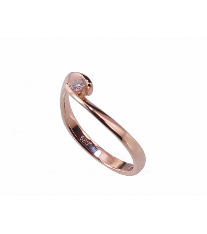 Gold ring 1100381(Au-R)_DI, Red Gold 585°, Diamonds