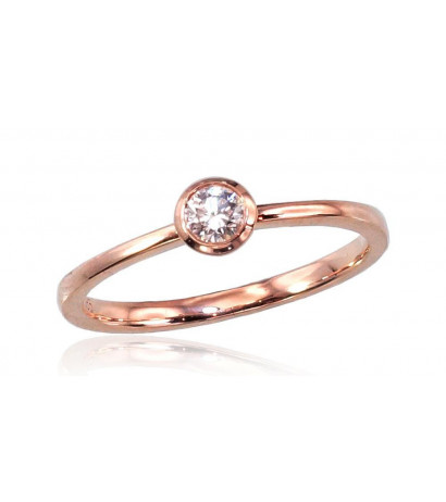 Gold ring 1100383(Au-R)_DI, Red Gold 585°, Diamonds