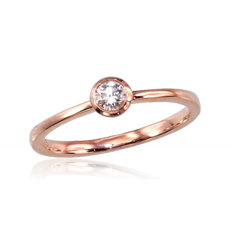 Gold ring 1100383(Au-R)_DI, Red Gold 585°, Diamonds