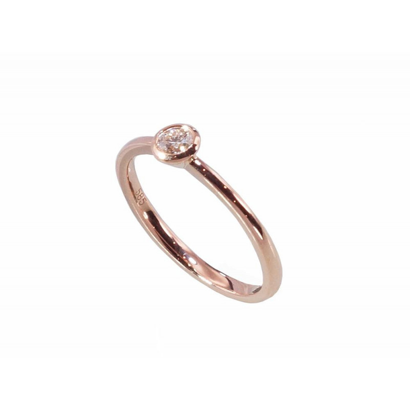 Gold ring 1100383(Au-R)_DI, Red Gold 585°, Diamonds