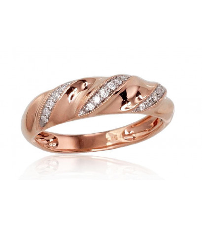 Gold ring 1100424(Au-R+PRh-W)_DI, Red Gold 585°, Rhodium (Plating) , Diamonds