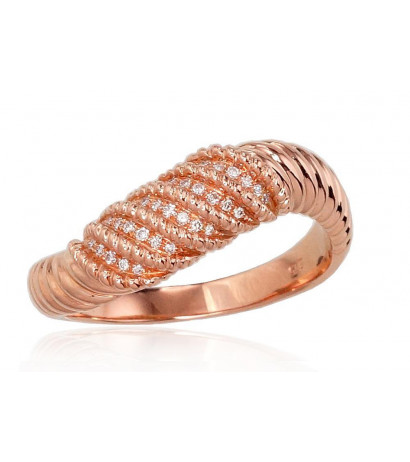 Gold ring 1100425(Au-R)_DI, Red Gold 585°, Diamonds