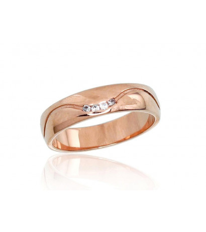 Gold wedding ring 1100543(Au-R)_CZ, Red Gold 585°, Zirkons