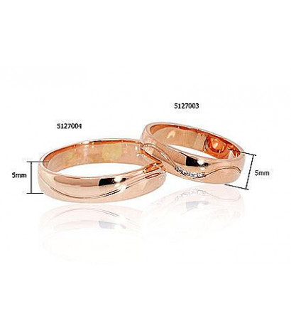 Gold wedding ring 1100543(Au-R)_CZ, Red Gold 585°, Zirkons