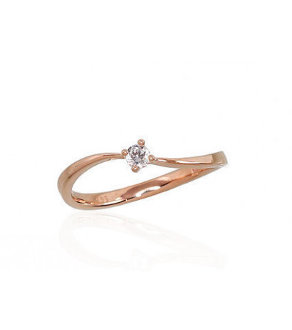 Gold ring 1100555(Au-R)_DI, Red Gold 585°, Diamonds