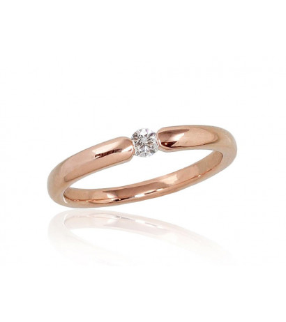 Gold ring 1100556(Au-R)_DI, Red Gold 585°, Diamonds