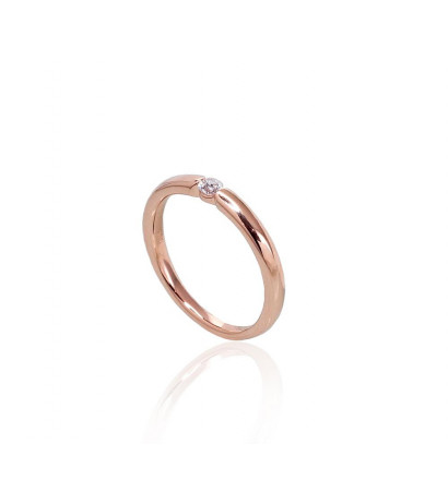 Gold ring 1100556(Au-R)_DI, Red Gold 585°, Diamonds