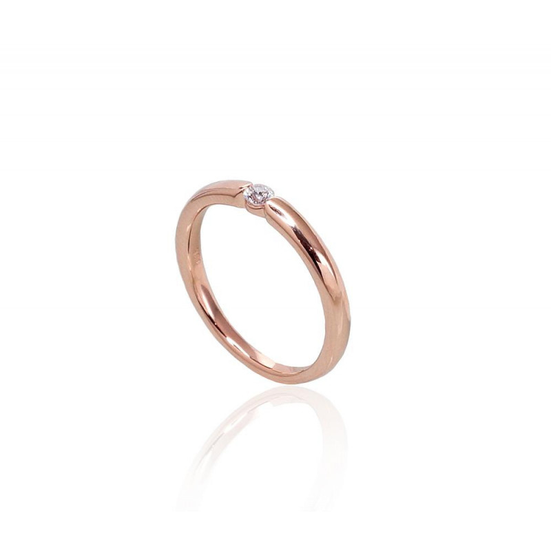 Gold ring 1100556(Au-R)_DI, Red Gold 585°, Diamonds