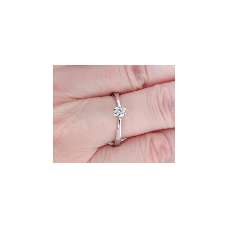 Gold ring 1100560(Au-W)_DI, White Gold 585°, Diamonds