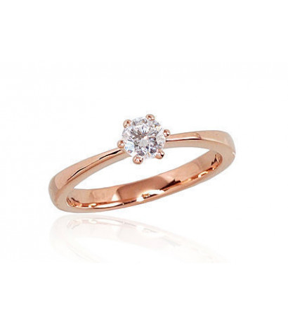 Gold ring 1100561(Au-R)_DI, Red Gold 585°, Diamonds