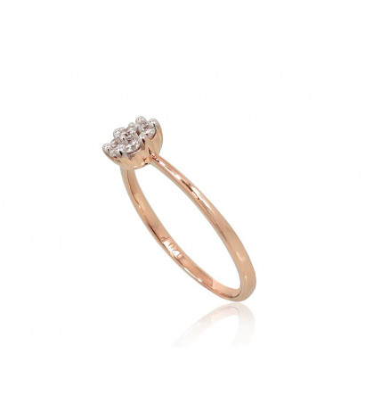 Gold ring 1100692(Au-R+PRh-W)_DI, Red Gold 585°, Rhodium (Plating) , Diamonds