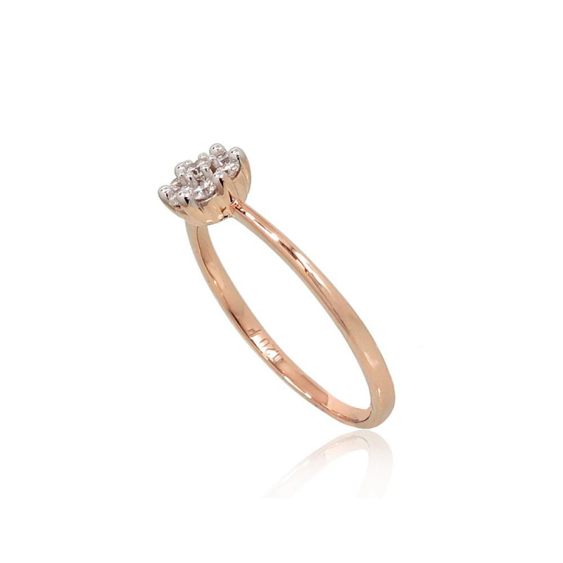 Gold ring 1100692(Au-R+PRh-W)_DI, Red Gold 585°, Rhodium (Plating) , Diamonds