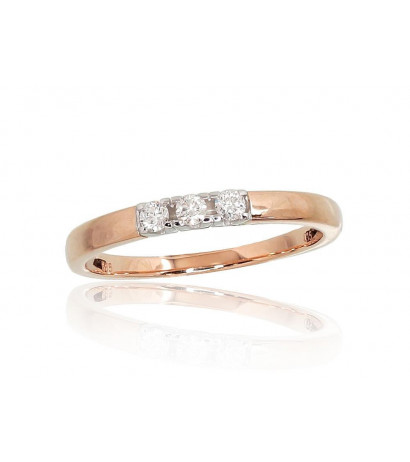 Gold ring 1100697(Au-R+Au-W)_DI, White/Red Gold 585°, Diamonds