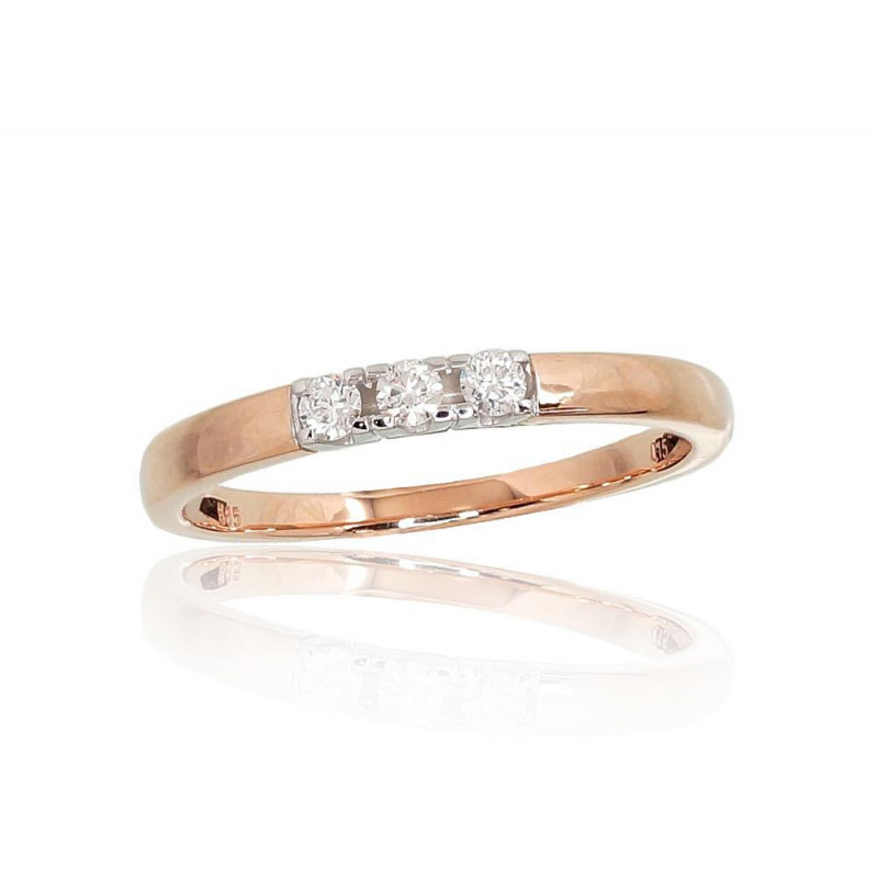 Gold ring 1100697(Au-R+Au-W)_DI, White/Red Gold 585°, Diamonds