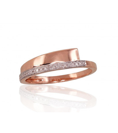 Gold ring 1100759(Au-R+PRh-W)_DI, Red Gold 585°, Rhodium (Plating) , Diamonds