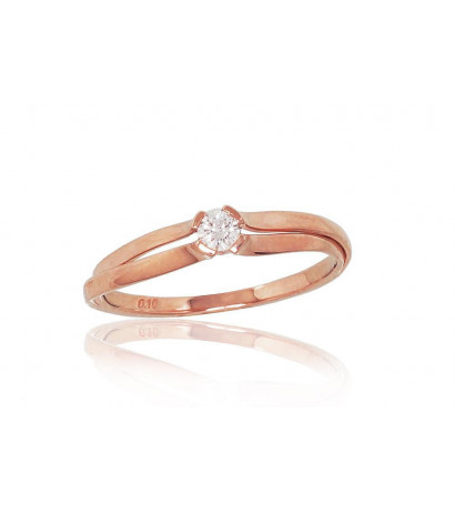 Gold ring 1100789(Au-R)_DI, Red Gold 585°, Diamonds