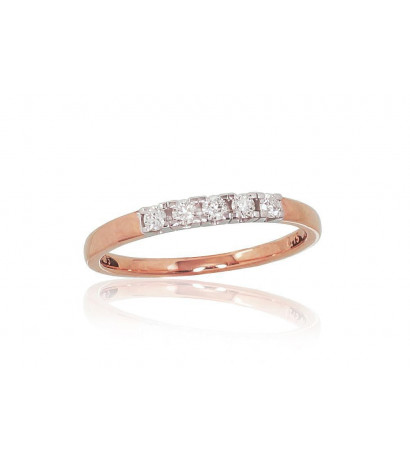 Gold ring 1100790(Au-R+Au-W)_DI, White/Red Gold 585°, Diamonds