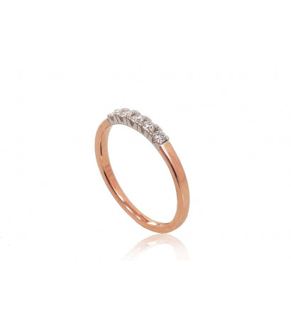 Gold ring 1100790(Au-R+Au-W)_DI, White/Red Gold 585°, Diamonds