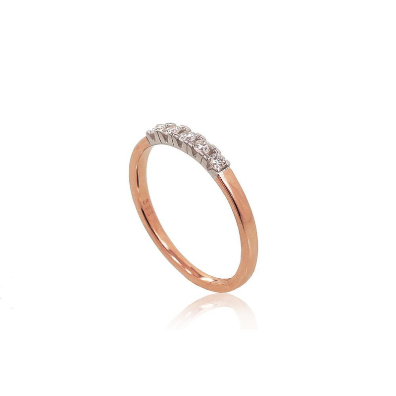 Gold ring 1100790(Au-R+Au-W)_DI, White/Red Gold 585°, Diamonds