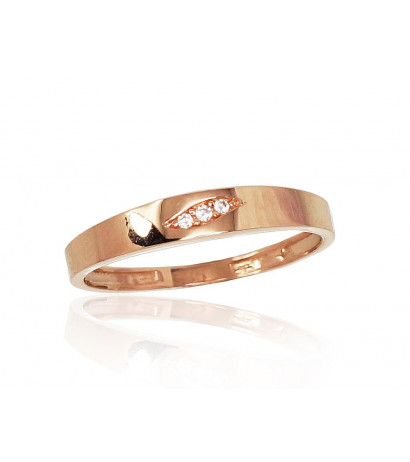 Gold ring 1100830(Au-R)_CZ, Red Gold 585°, Zirkons