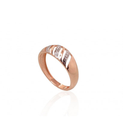 Gold ring 1100866(Au-R+PRh-W), Red Gold 585°, Rhodium (Plating)