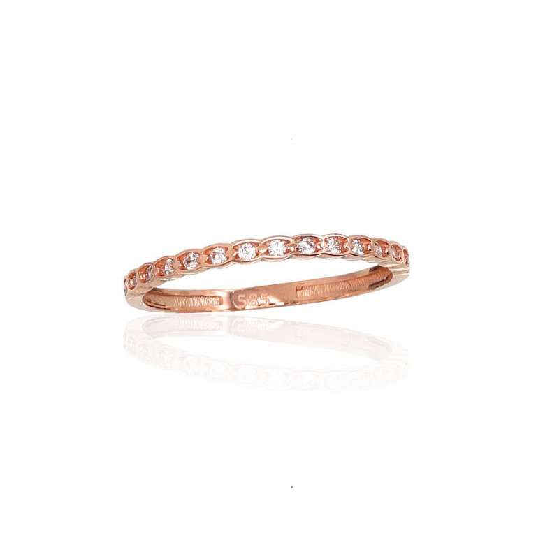 Gold ring 1100873(Au-R)_CZ, Red Gold 585°, Zirkons