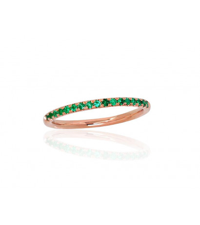 Gold ring 1100902(Au-R)_EM, Red Gold 585°, Emerald