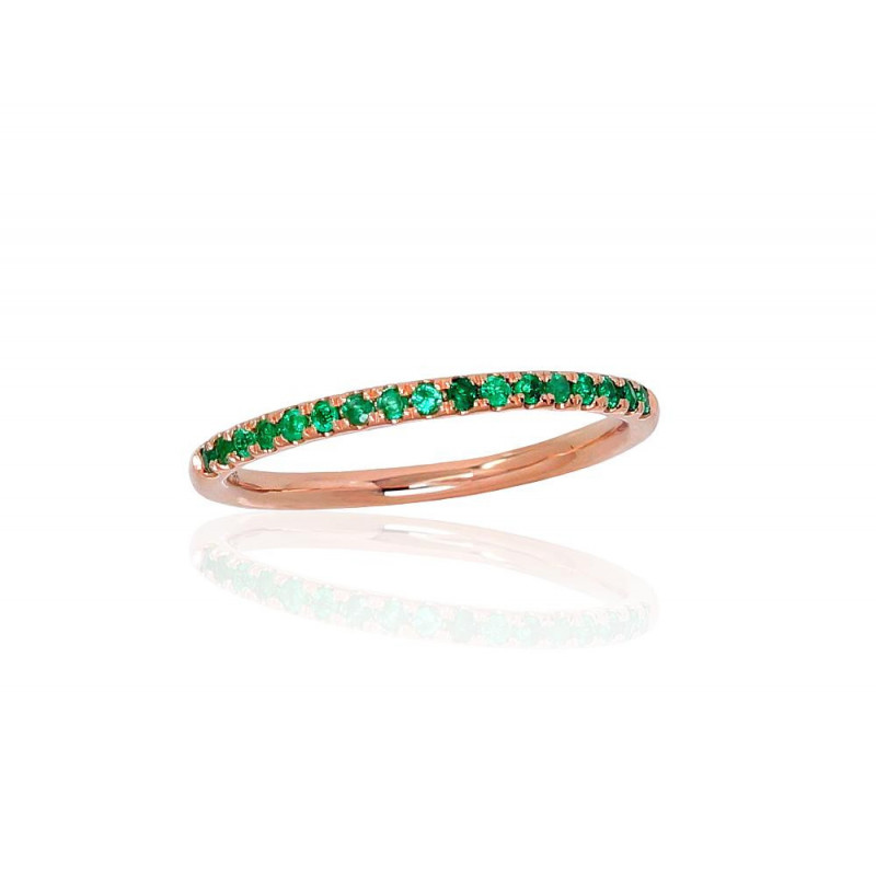 Gold ring 1100902(Au-R)_EM, Red Gold 585°, Emerald