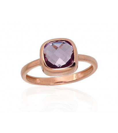 Gold ring 1100913(Au-R)_AM, Red Gold 585°, Amethyst