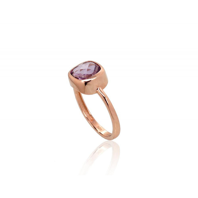 Gold ring 1100913(Au-R)_AM, Red Gold 585°, Amethyst