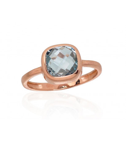 Gold ring 1100913(Au-R)_TZLB, Red Gold 585°, Sky Blue Topaz