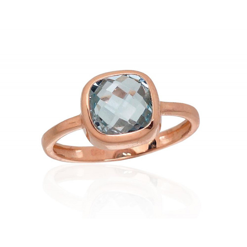 Gold ring 1100913(Au-R)_TZLB, Red Gold 585°, Sky Blue Topaz