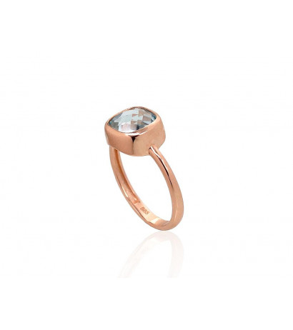 Gold ring 1100913(Au-R)_TZLB, Red Gold 585°, Sky Blue Topaz