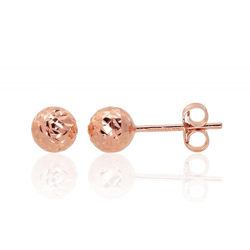 Gold classic studs earrings 1201244(Au-R), Red Gold 585°